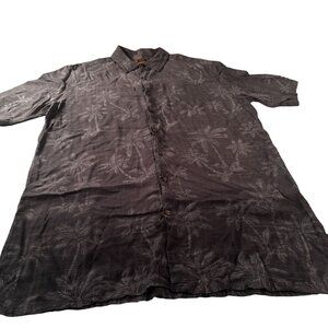 Foundry Supply Co Hawaiian Button Up Tall Shirt Mens Palm Trees Rayon Top